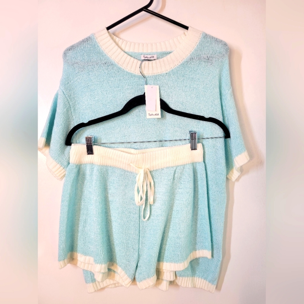 NWT Splendid Knit Lounge Set Blue - Picture 1 of 4